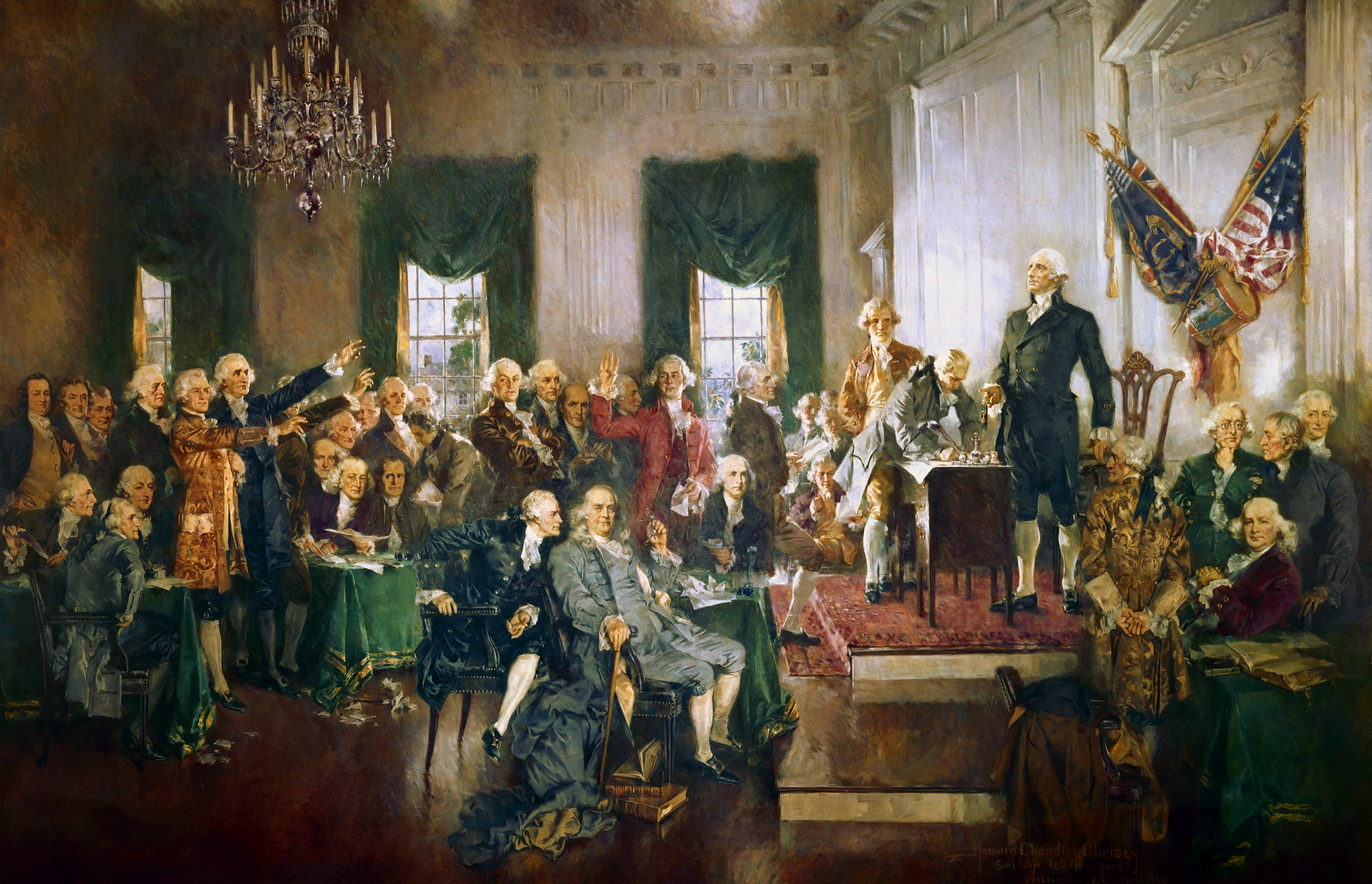 Scene at the Signing of the Constitution by Howard Chandler Christy